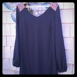 Sequin hearts black dress